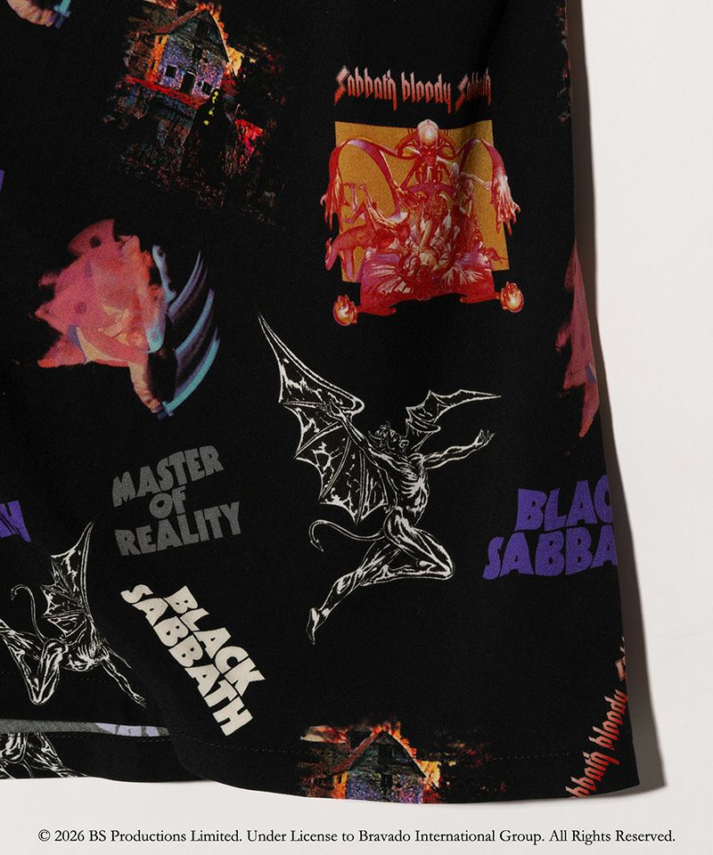 glamb(グラム)】Black Sabbath Open Collar Shirt ブラックサバス