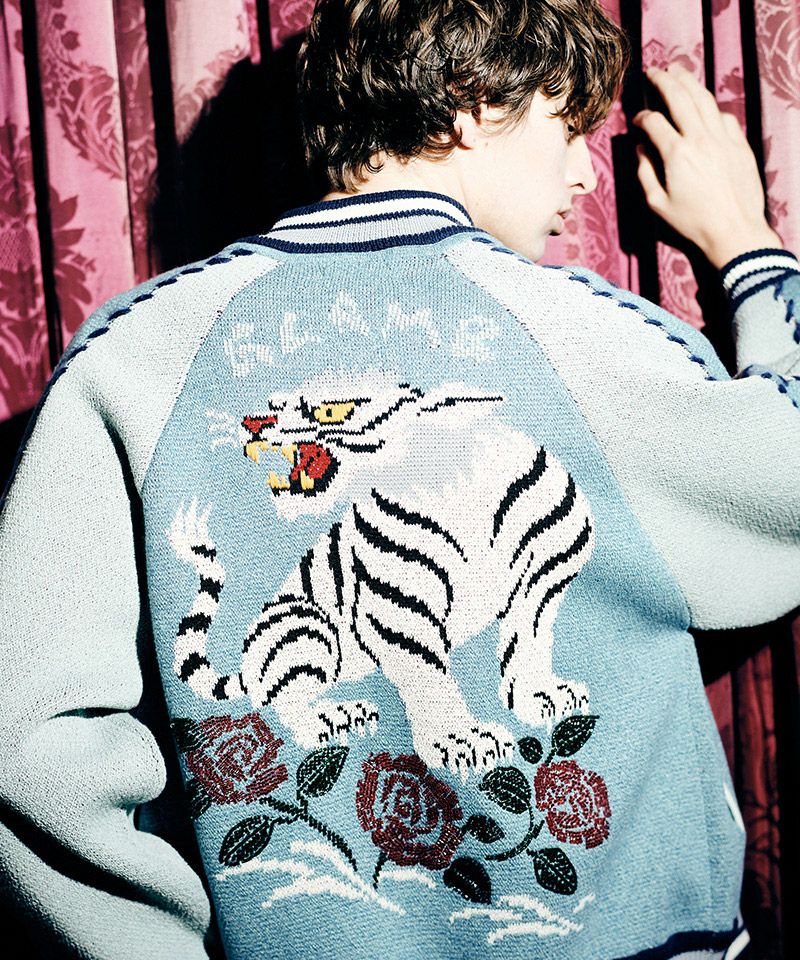 glamb(グラム)】White Tiger Knit Ska Jumper ホワイトタイガーニット