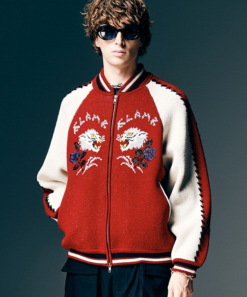 GUILD PRIME ギルドプライム ホワイトベア マルチカラー スカジャン glamb(グラム)】White Tiger Knit Ska Jumper ホワイトタイガーニット