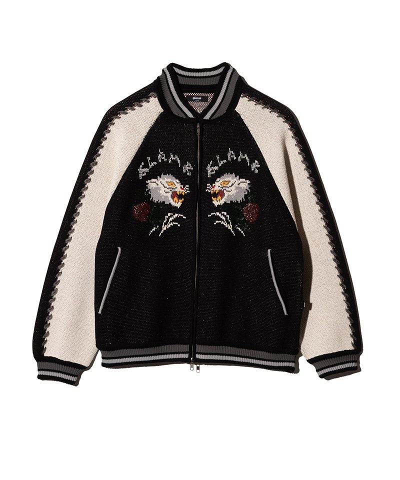 glamb(グラム)】White Tiger Knit Ska Jumper ホワイトタイガーニット