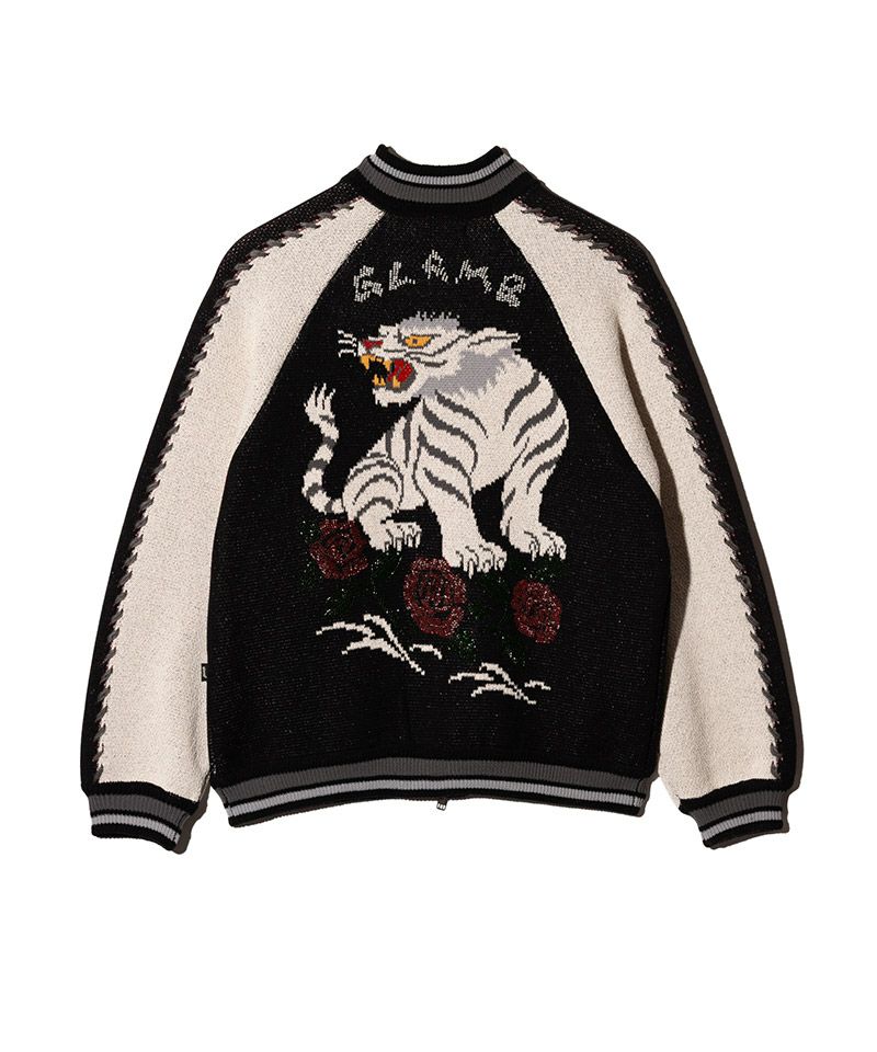 glamb(グラム)】White Tiger Knit Ska Jumper ホワイトタイガーニット 