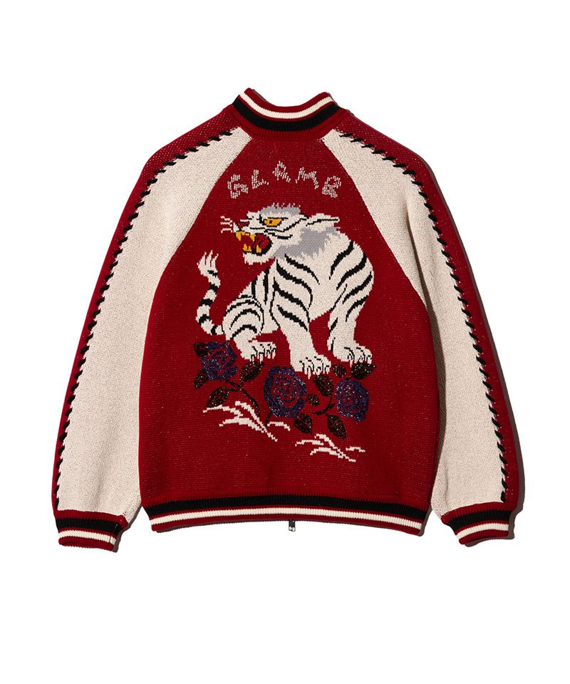 glamb(グラム)】White Tiger Knit Ska Jumper ホワイトタイガーニット