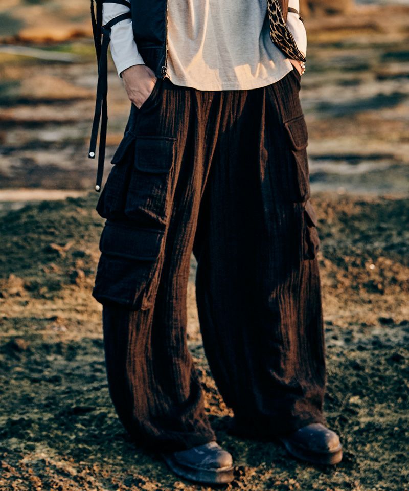 glamb(グラム)】Knit Denim Cargo Pants ニットデニムカーゴパンツ