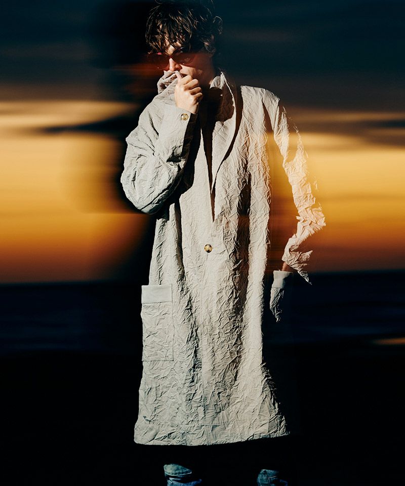 glamb(グラム)】Crinkle Shawl Collar Coat クリンクルショールカラー