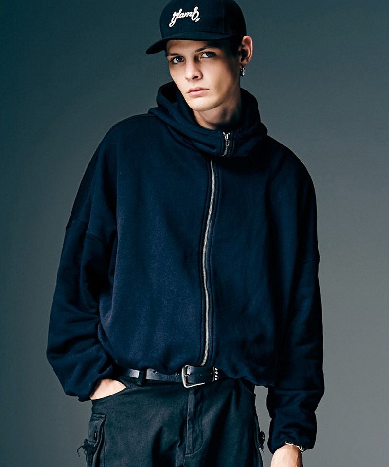 glamb グラム 15AW Otis CS ジップアップ スウェットパーカー ブラック GB15WT/CS01 Size 3 glamb(グラム)】Balloon Zip Up Hoodie バルーンジップアップ