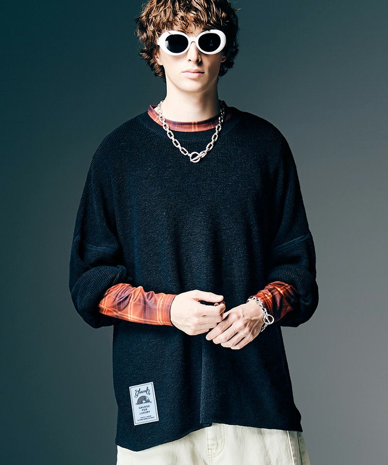 glamb(グラム)】Rubber Tag Knit ラバータグニット(GB0126-KNT11