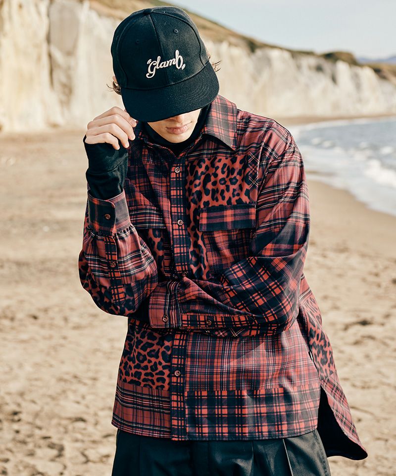 glamb(グラム)】Splash Jacquard Denim Shirt ジャガードデニムシャツ