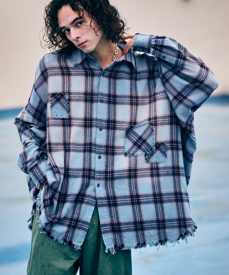 glamb(グラム)】4XL Flannel Shirt 4XLフランネルシャツ(GB0126-SH03
