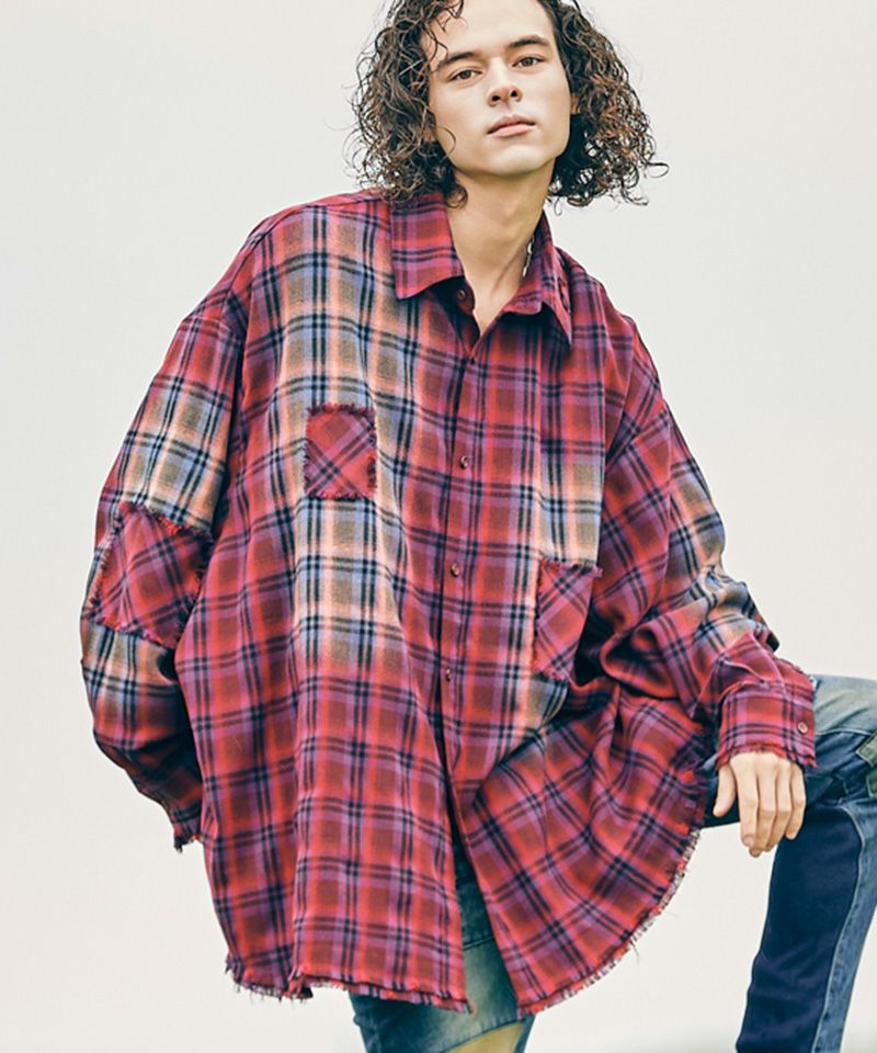 glamb(グラム)】4XL Flannel Shirt 4XLフランネルシャツ(GB0126-SH03
