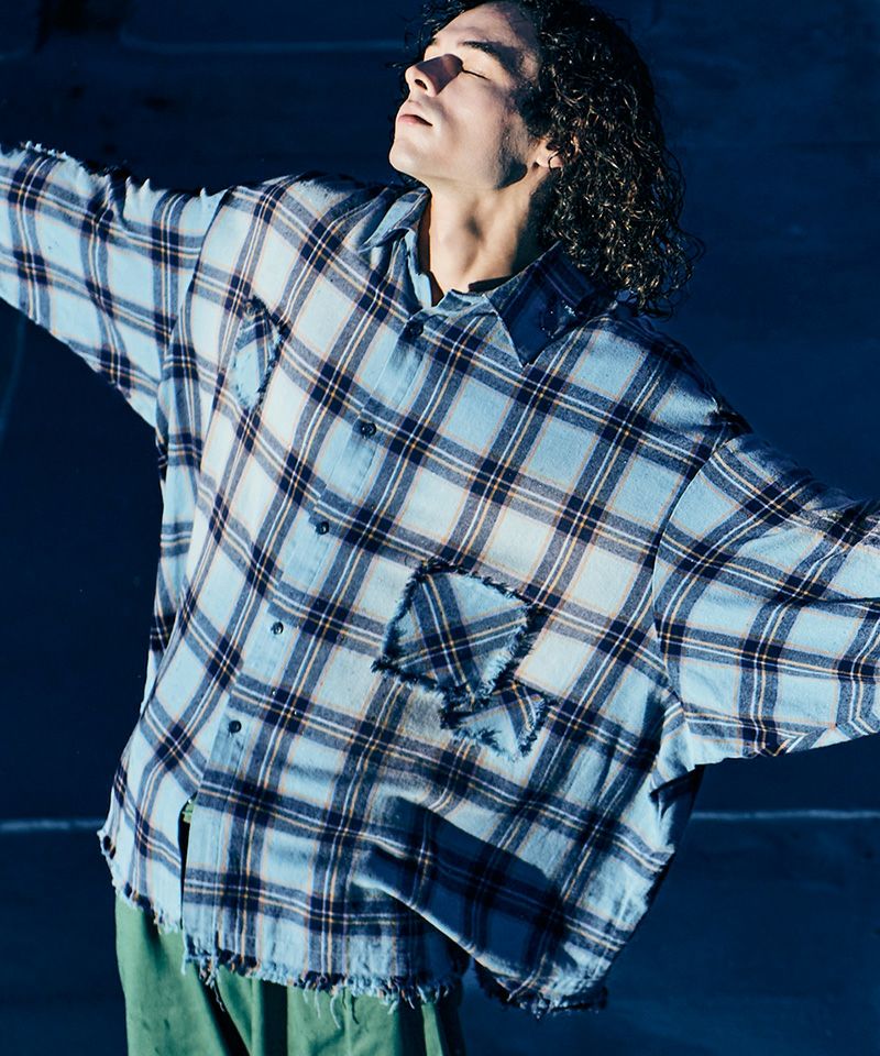 glamb(グラム)】4XL Flannel Shirt 4XLフランネルシャツ(GB0126-SH03