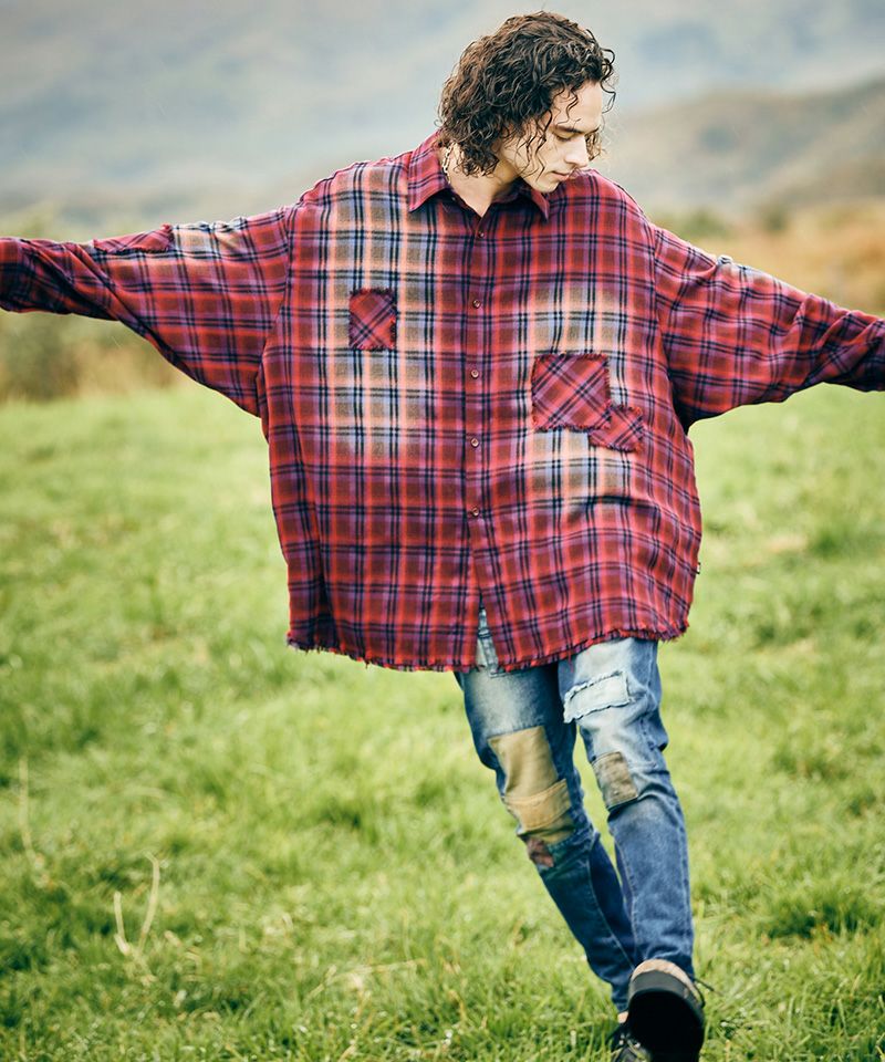 glamb(グラム)】4XL Flannel Shirt 4XLフランネルシャツ(GB0126-SH03