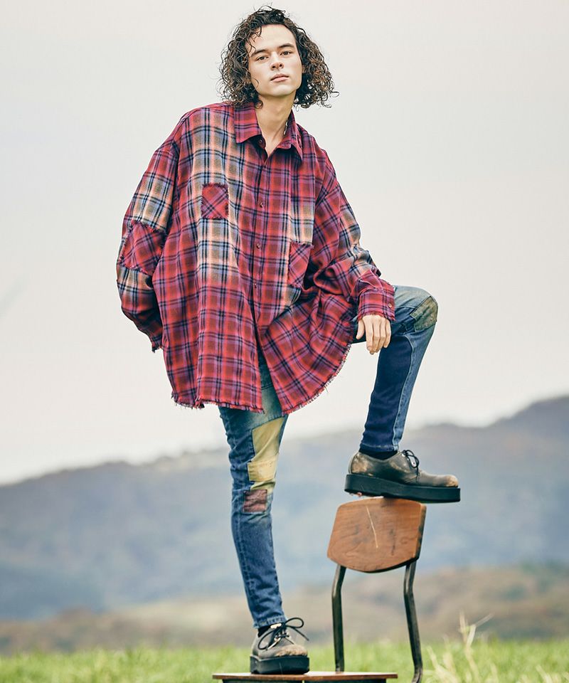 glamb(グラム)】4XL Flannel Shirt 4XLフランネルシャツ(GB0126-SH03