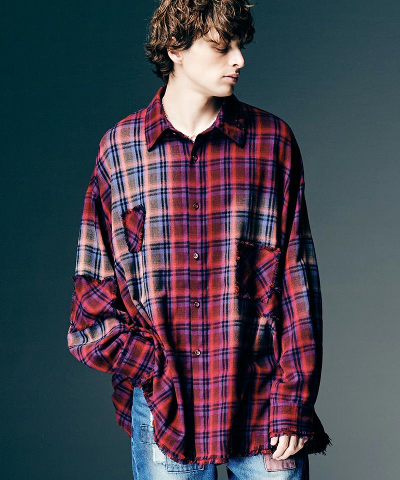 glamb(グラム)】4XL Flannel Shirt 4XLフランネルシャツ(GB0126-SH03