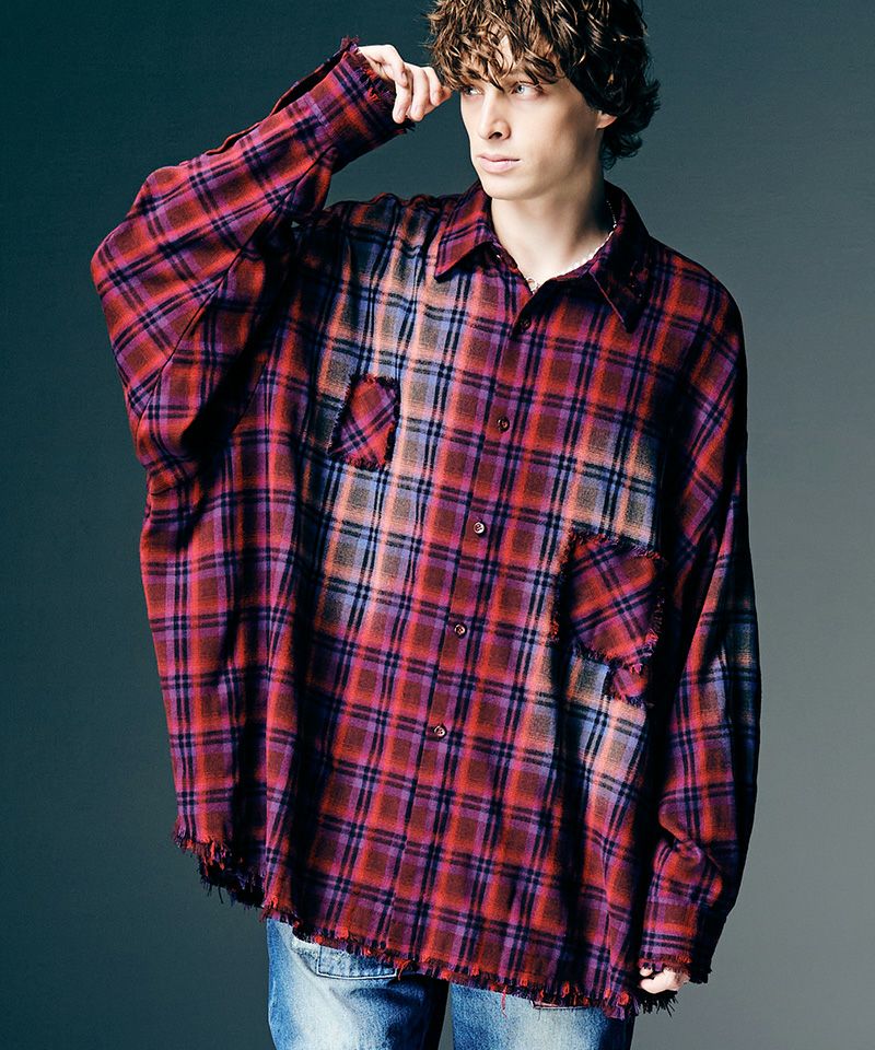 glamb(グラム)】4XL Flannel Shirt 4XLフランネルシャツ(GB0126-SH03
