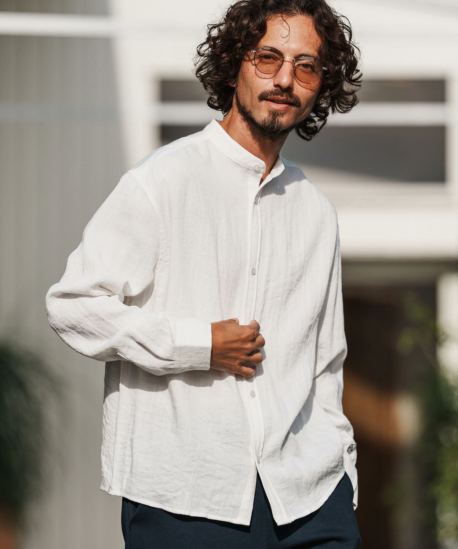 1minute 1second(ワンミニットワンセカンド)】long sleeve linen like