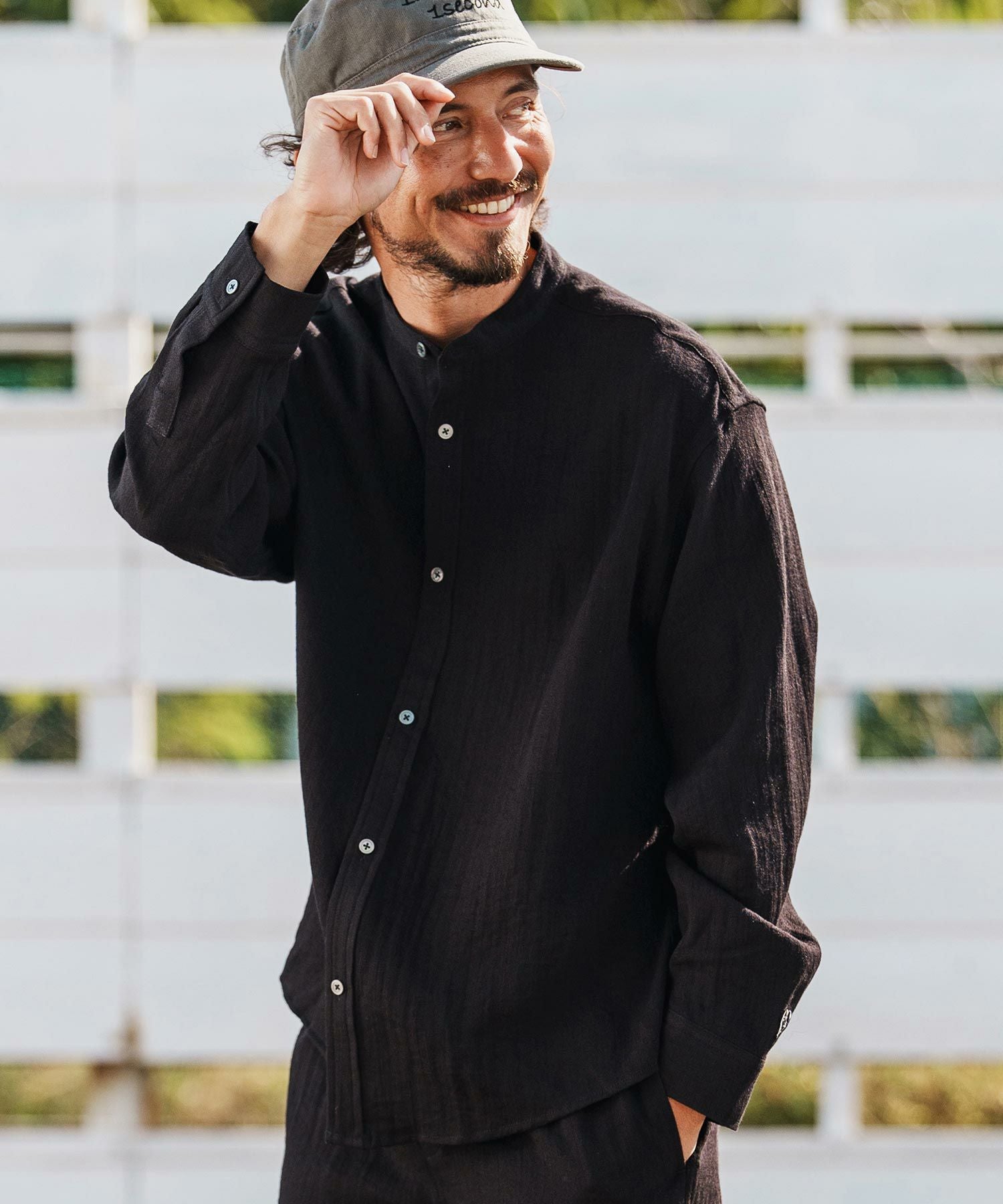 1minute 1second(ワンミニットワンセカンド)】long sleeve linen like