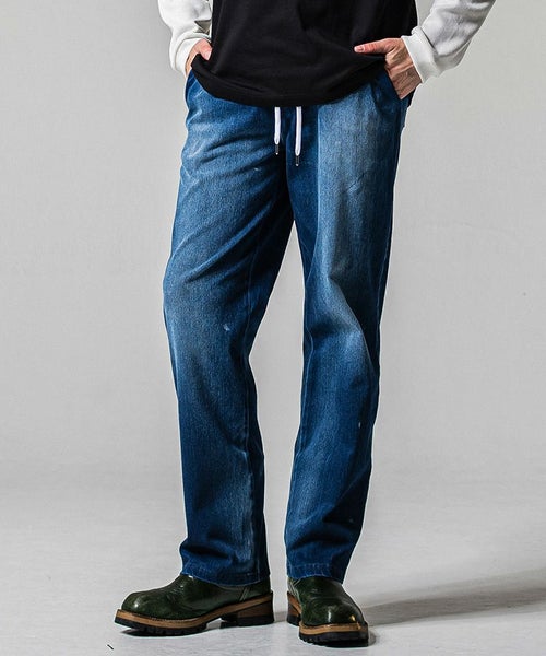 RESOUND CLOTHING(リサウンドクロージング)】DENIM JERSEY WIDE PT 