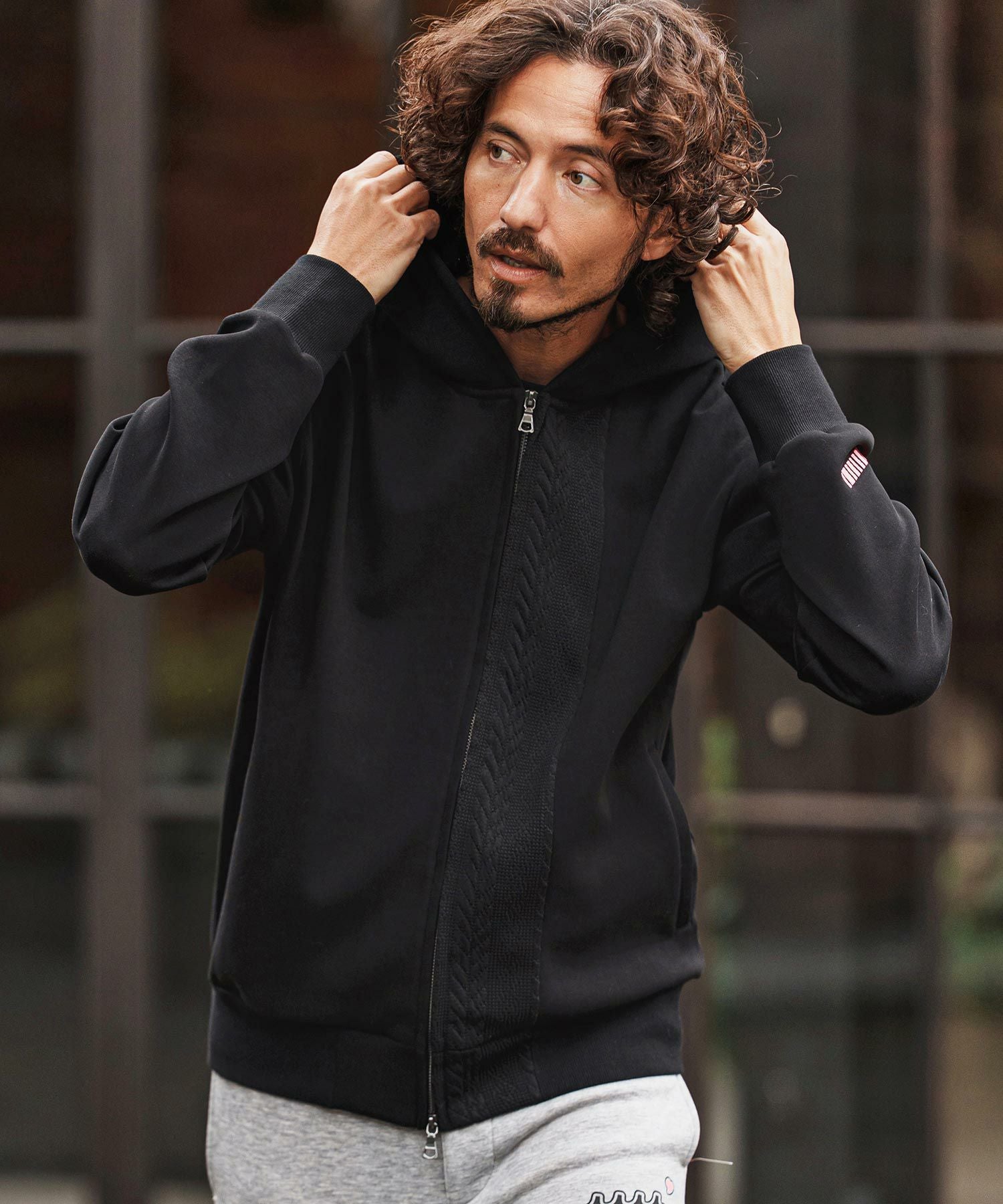 felkod(フィルコッド)】Cable Knit Like Cardboard Knit Parka