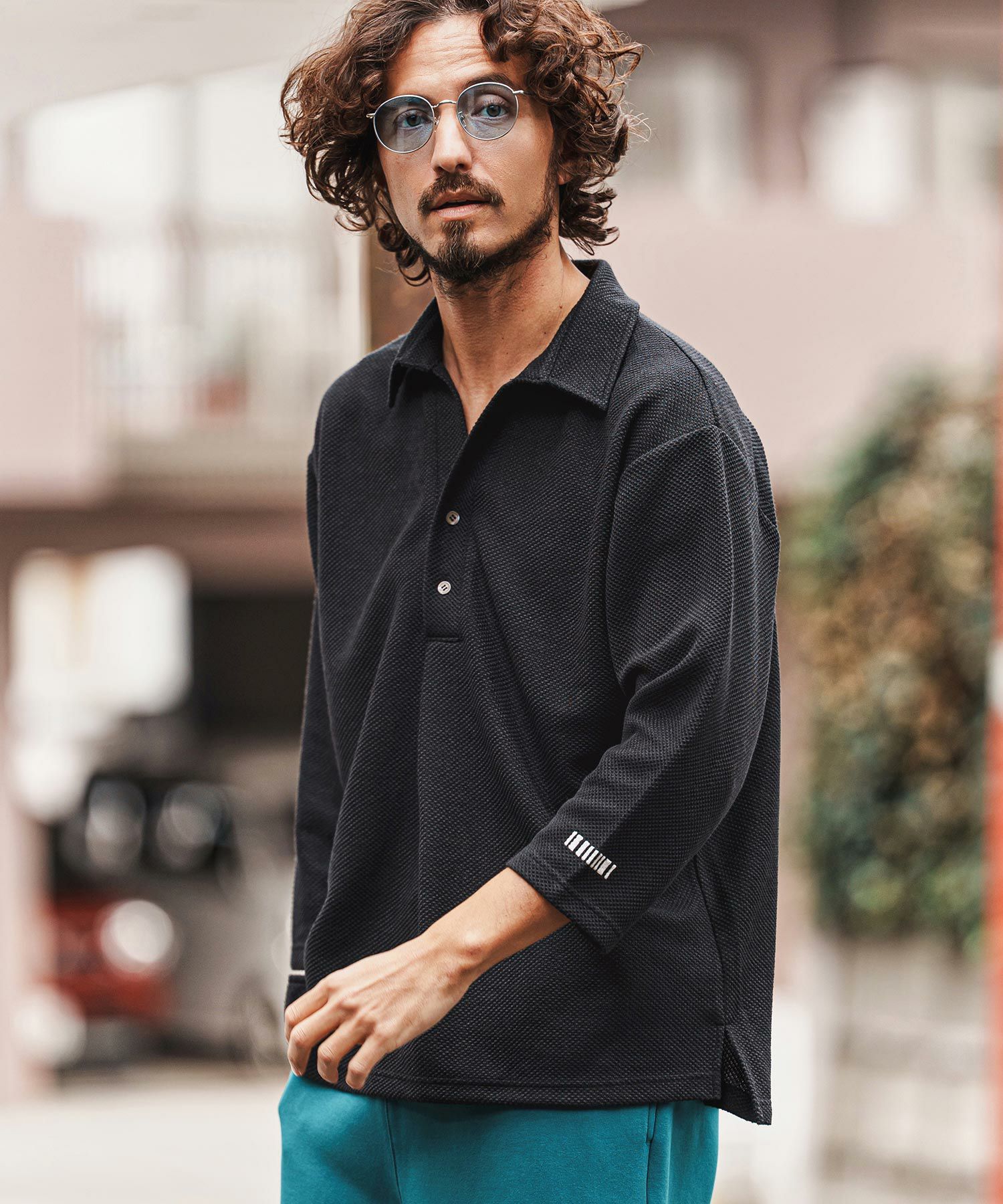 felkod(フィルコッド)】Light Oxford 3-4 Sleeve Polo Shirts