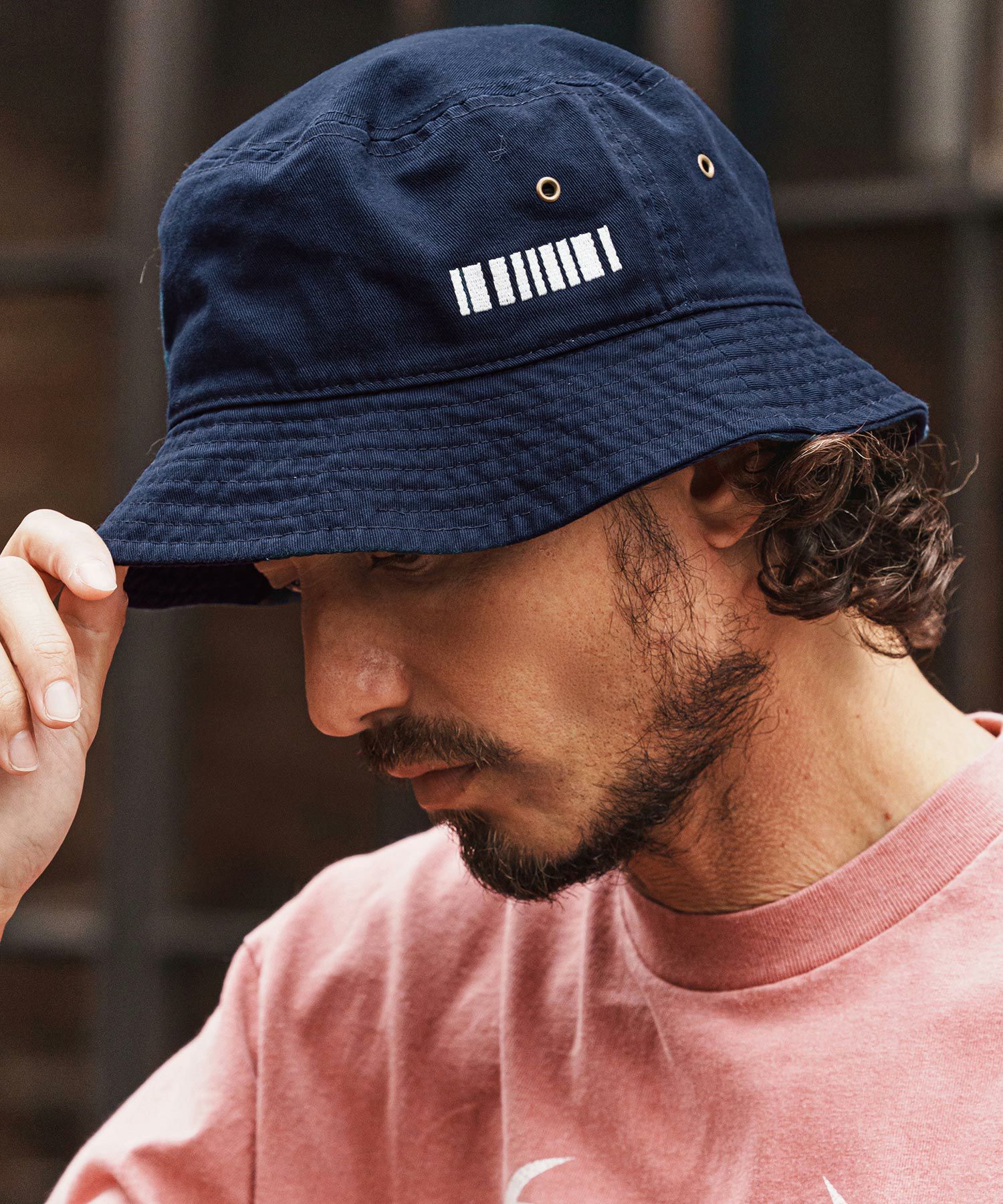felkod(フィルコッド)】Barcode Embroidery Bucket Hat バケットハット