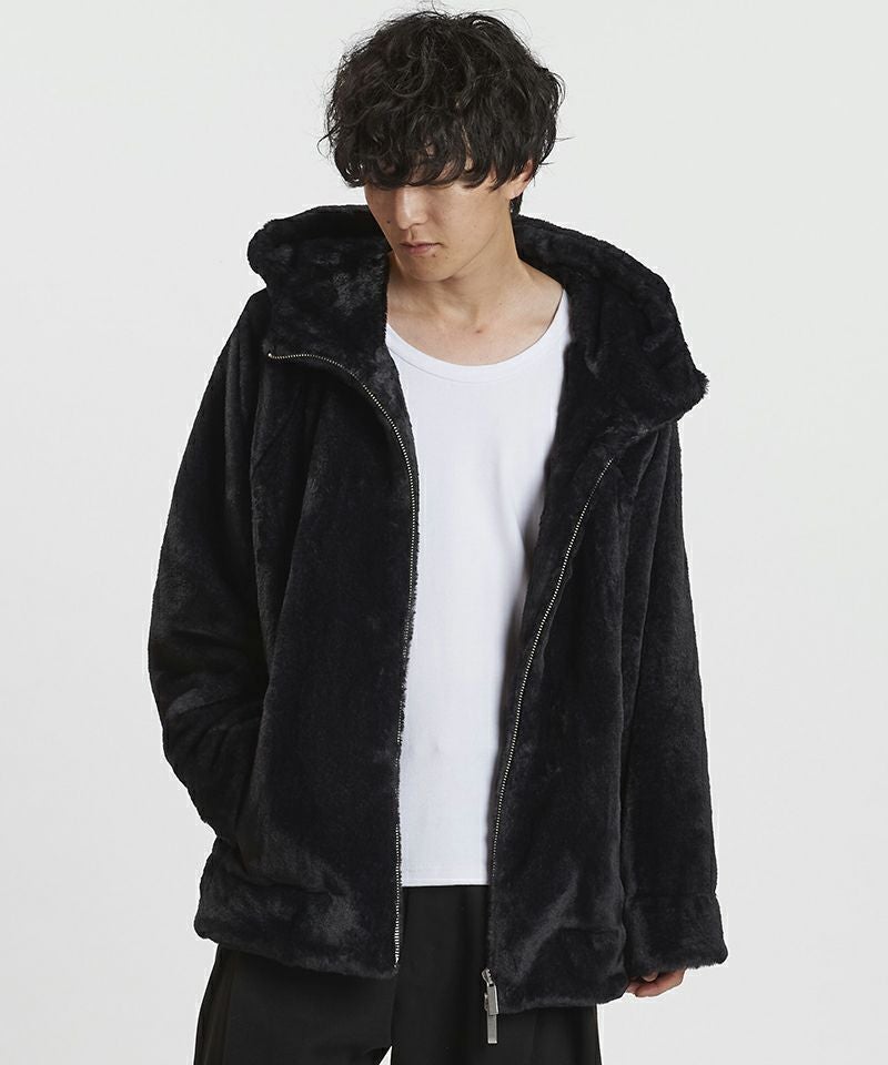 NO ID.(ノーアイディー)】ﾌｪｲｸﾌｧｰBIGﾌｰﾃﾞｯﾄﾞBLZ ブルゾン(857006-377B 