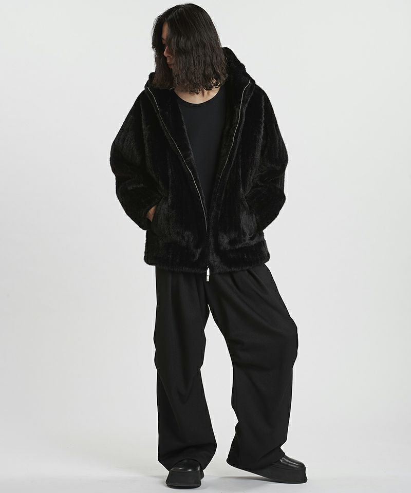 NO ID.(ノーアイディー)】ﾌｪｲｸﾌｧｰBIGﾌｰﾃﾞｯﾄﾞBLZ ブルゾン(857006-377B