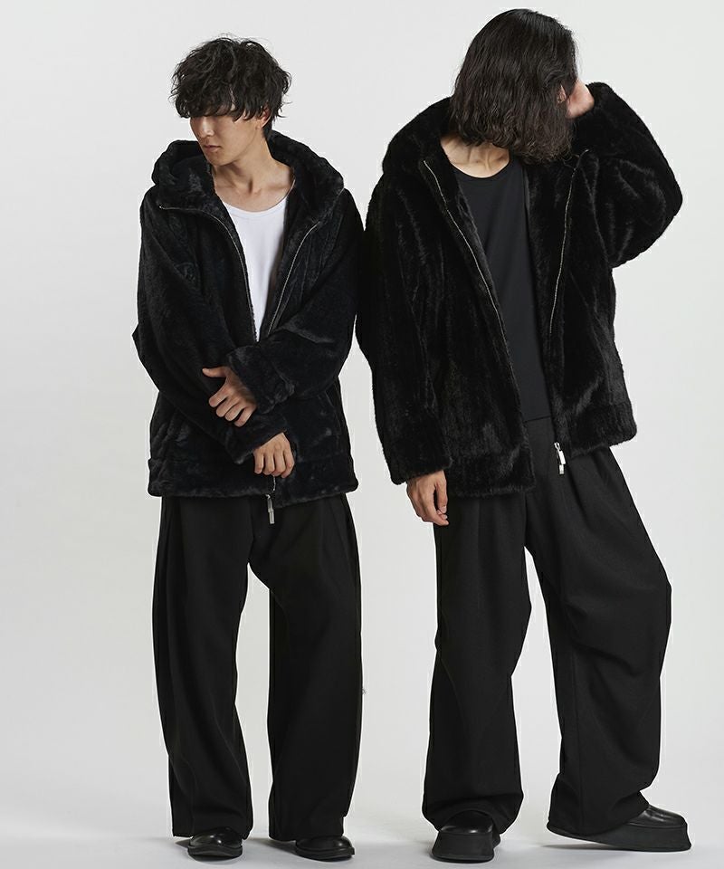NO ID.(ノーアイディー)】ﾌｪｲｸﾌｧｰBIGﾌｰﾃﾞｯﾄﾞBLZ ブルゾン(857006-377B