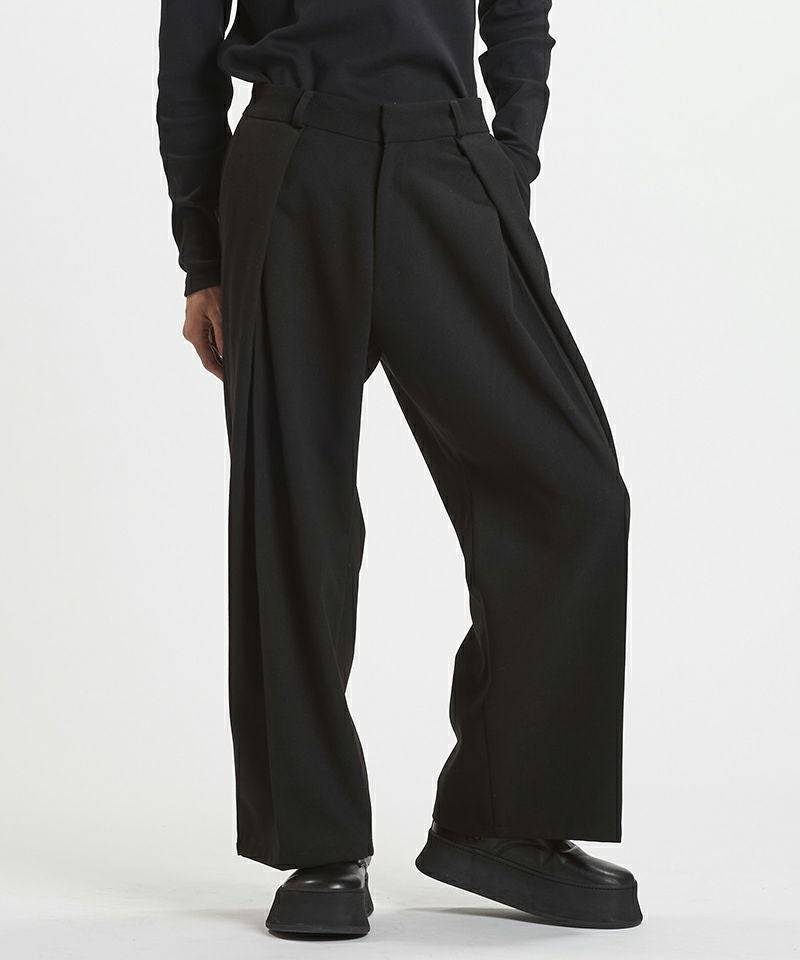 30%OFF【NO ID.(ノーアイディー)】クロスタックワイドトラウザーズ