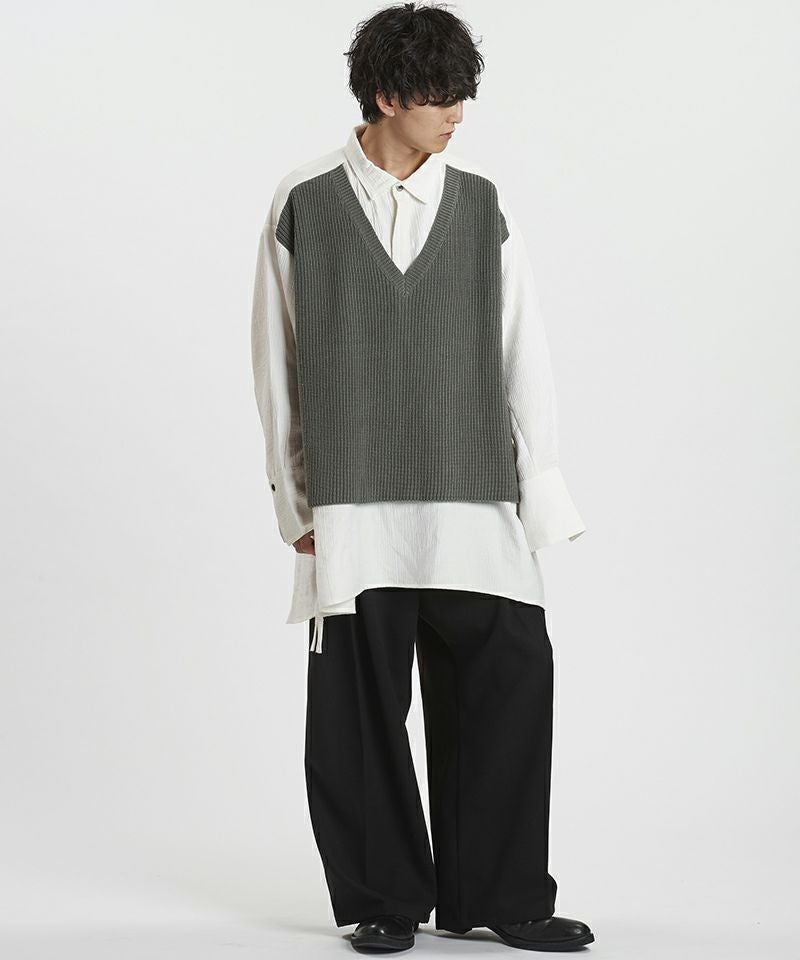 20%OFF【NO ID.(ノーアイディー)】ﾄﾞｯｷﾝｸﾞﾆｯﾄBIG-SH シャツ(457010