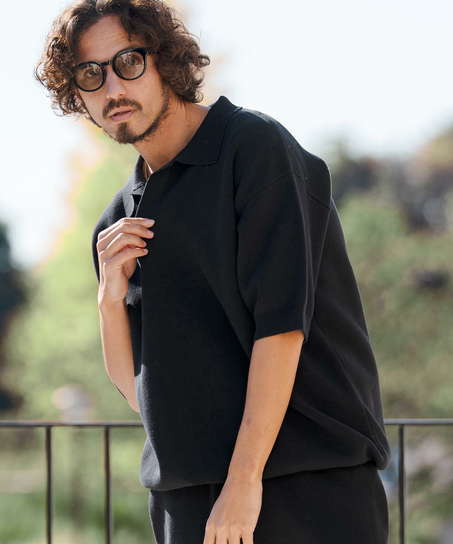 CAMBIO(カンビオ)】スキッパーコットンニットポロ | CAMBIO カンビオ