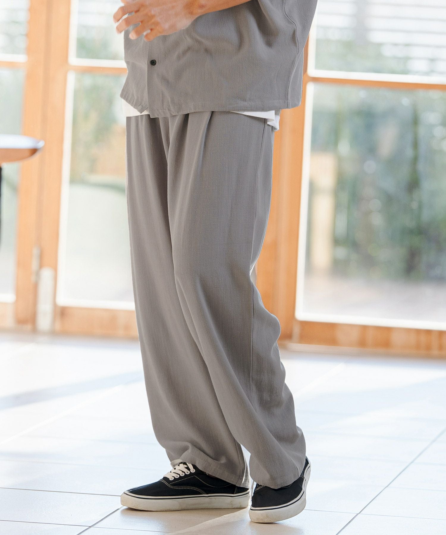 CAMBIO(カンビオ)】 Linen Rayon Wide Straight Pants ワイド CAMBIO(カンビオ)】 Linen Rayon Wide Straight Pants ワイド
