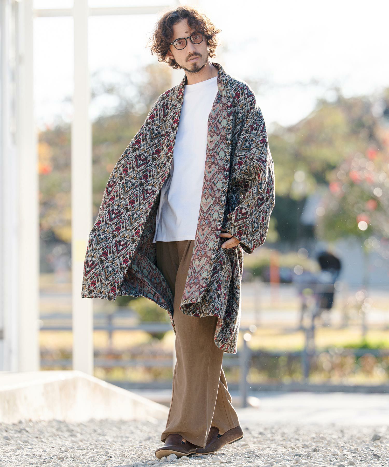 紙パンツ CAMBIO(カンビオ)】 Linen Rayon Wide Straight Pants ワイド