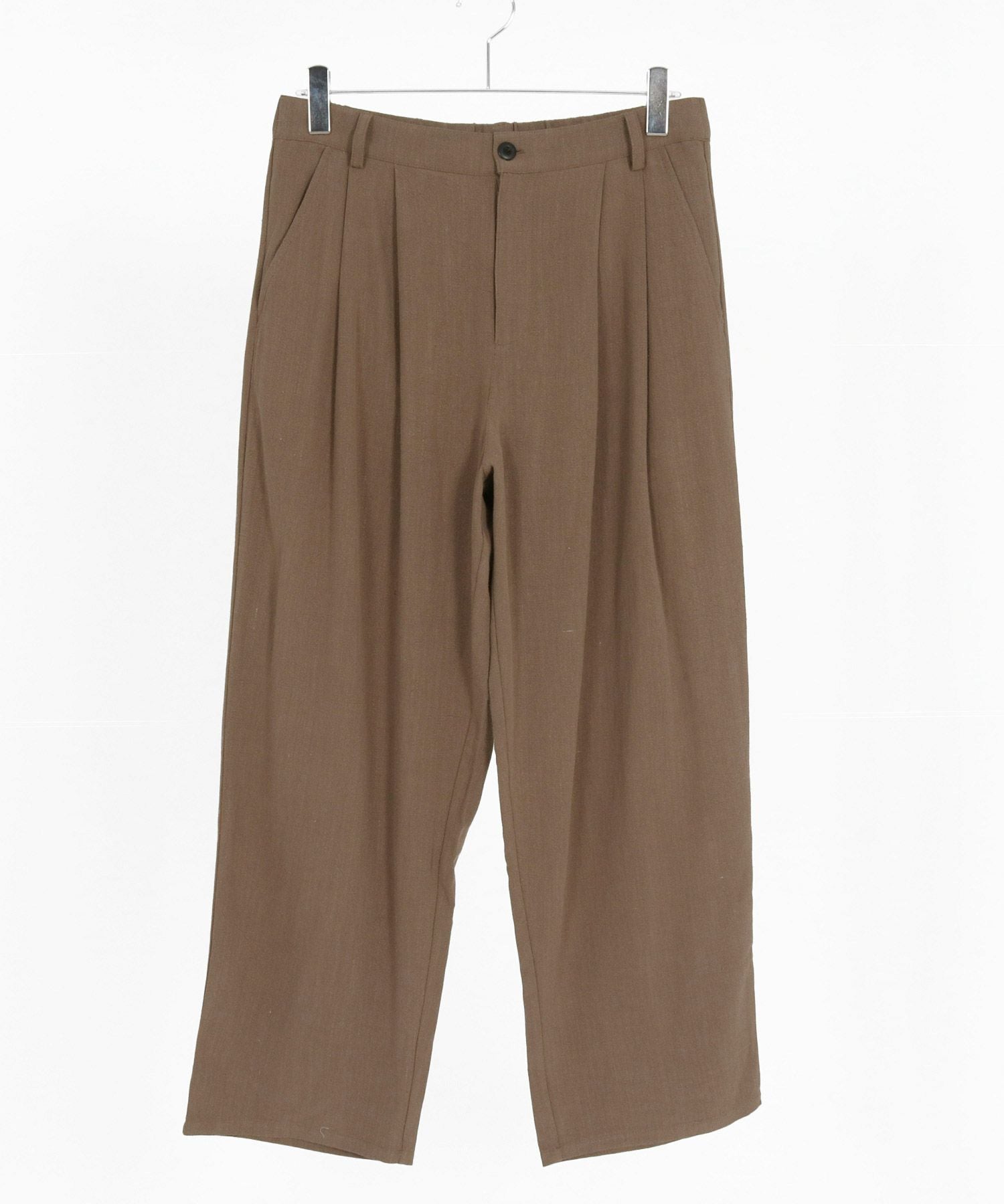 CAMBIO(カンビオ)】 Linen Rayon Wide Straight Pants ワイド