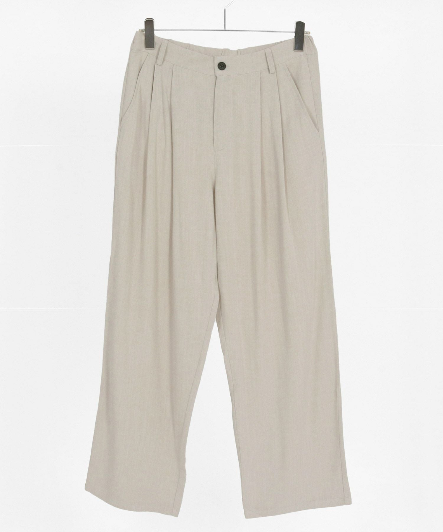 CAMBIO(カンビオ)】 Linen Rayon Wide Straight Pants ワイド