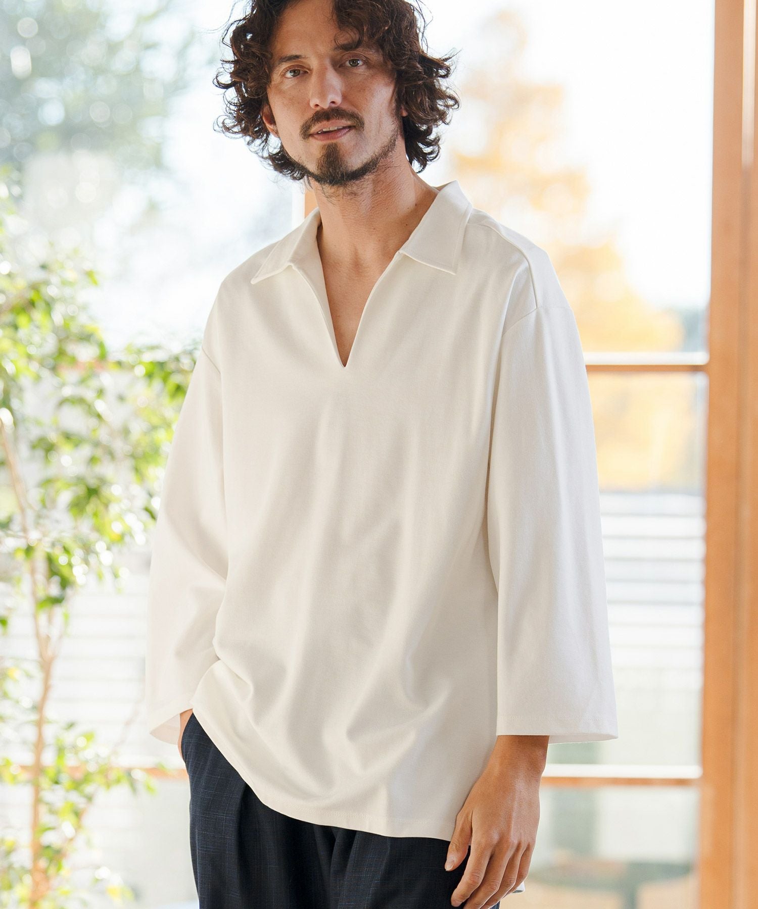 【専用】カットソー＋パンツ CAMBIO(カンビオ)】 Ponti Skipper 3-4 Sleeve Polo Shirts 7分袖