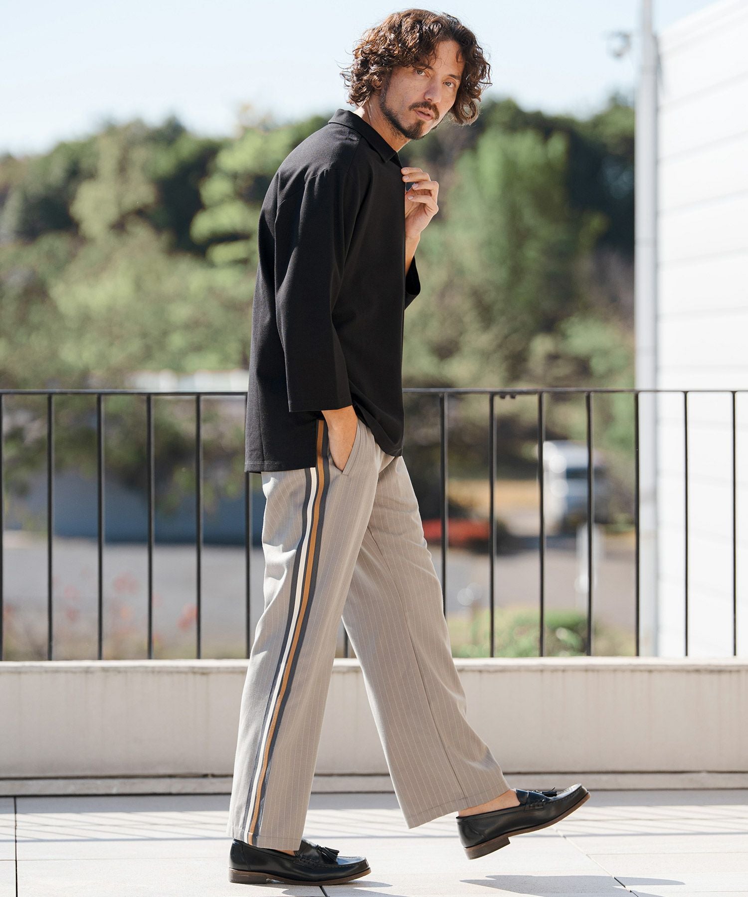 CAMBIO(カンビオ)】 Ponti Skipper 3-4 Sleeve Polo Shirts 7分袖
