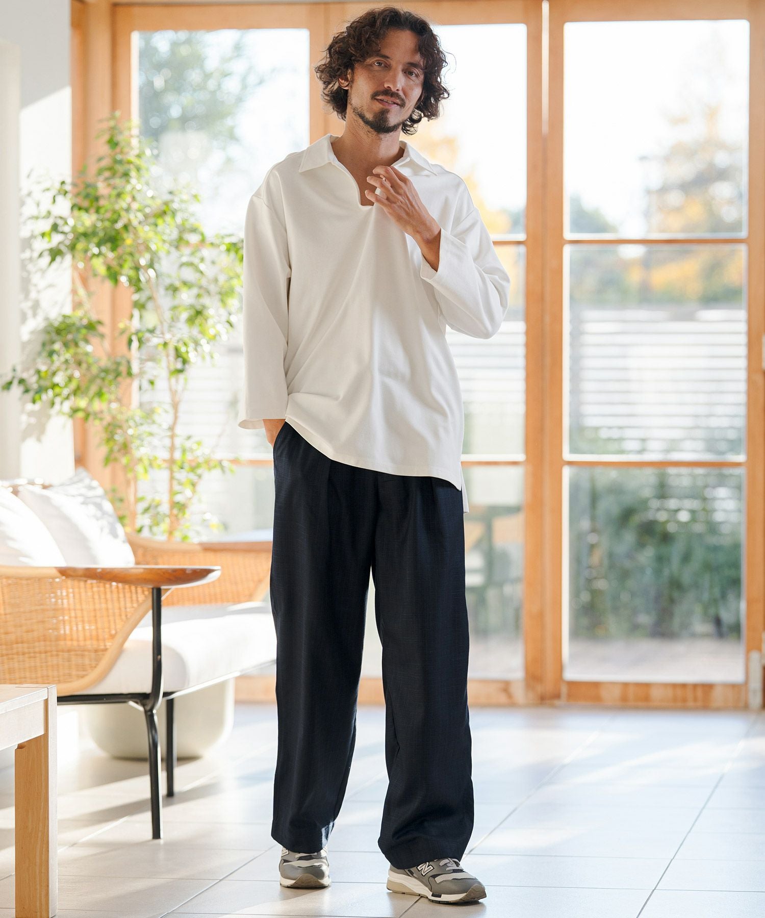 【専用】カットソー＋パンツ CAMBIO(カンビオ)】 Ponti Skipper 3-4 Sleeve Polo Shirts 7分袖