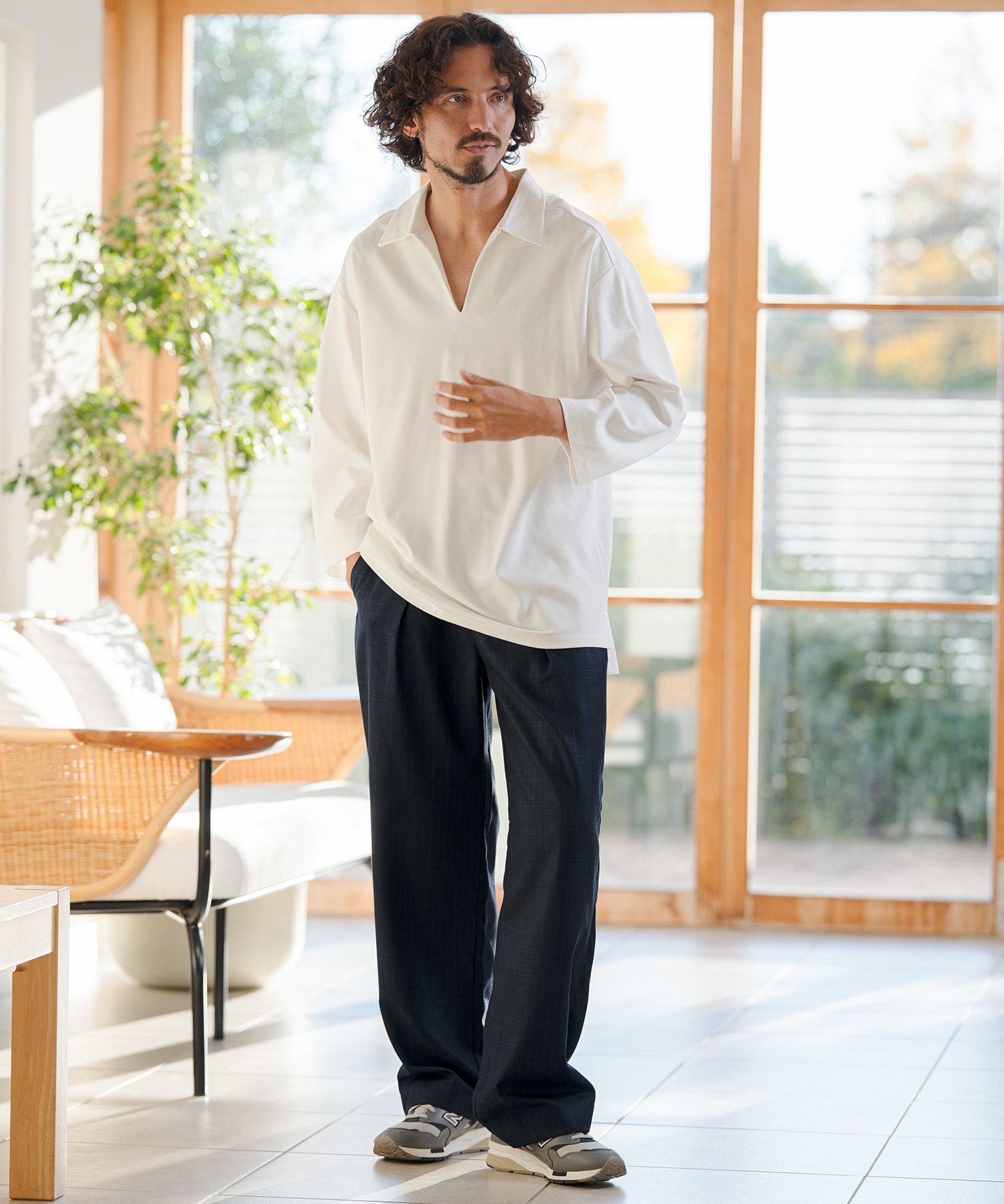 CAMBIO(カンビオ)】 Ponti Skipper 3-4 Sleeve Polo Shirts 7分袖