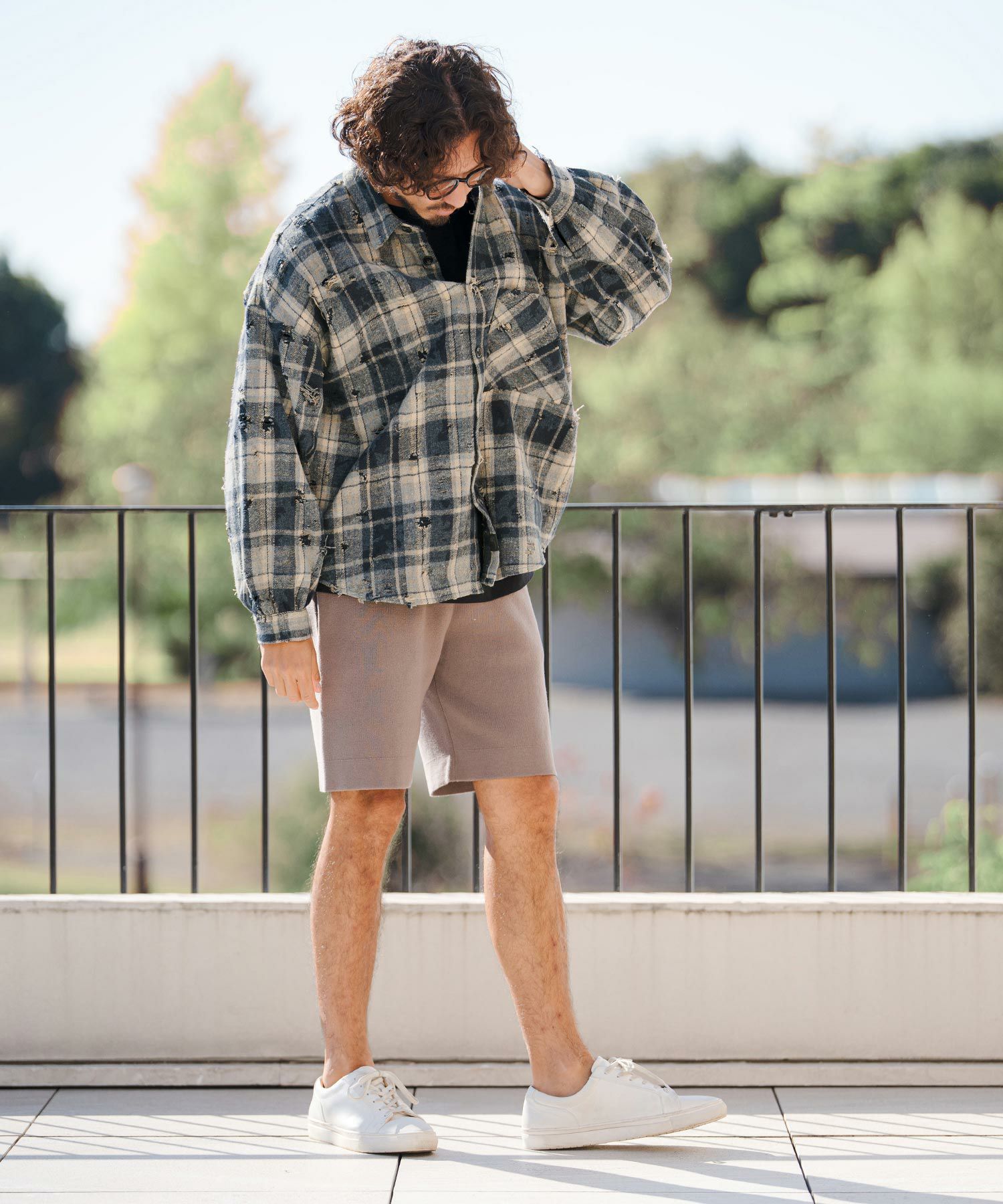 CAMBIO(カンビオ)】Distressed Flannel Check Shirts ネルチェック