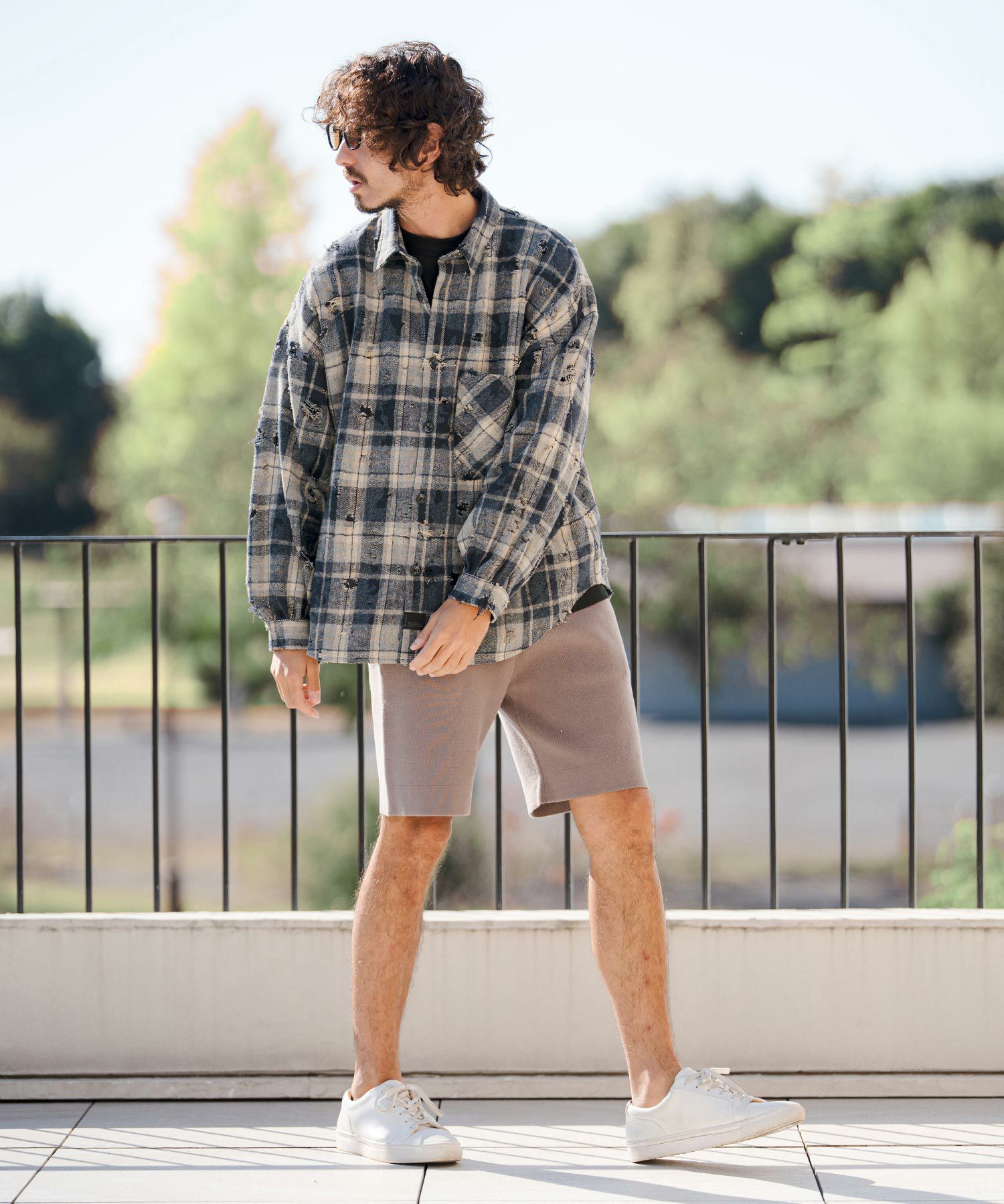 CAMBIO(カンビオ)】Distressed Flannel Check Shirts ネルチェック