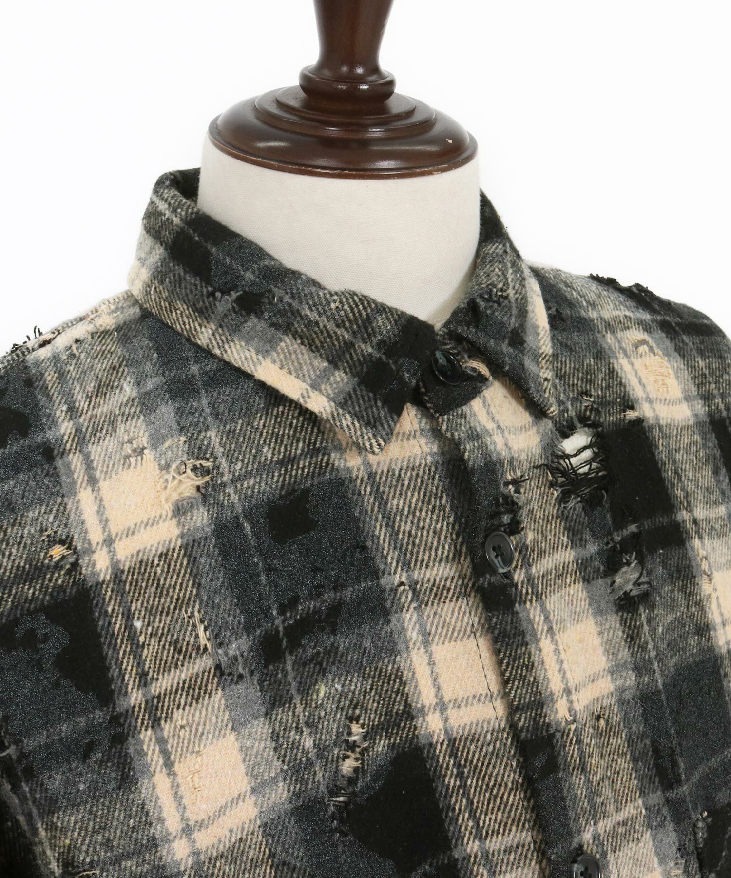 CAMBIO(カンビオ)】Distressed Flannel Check Shirts ネルチェック