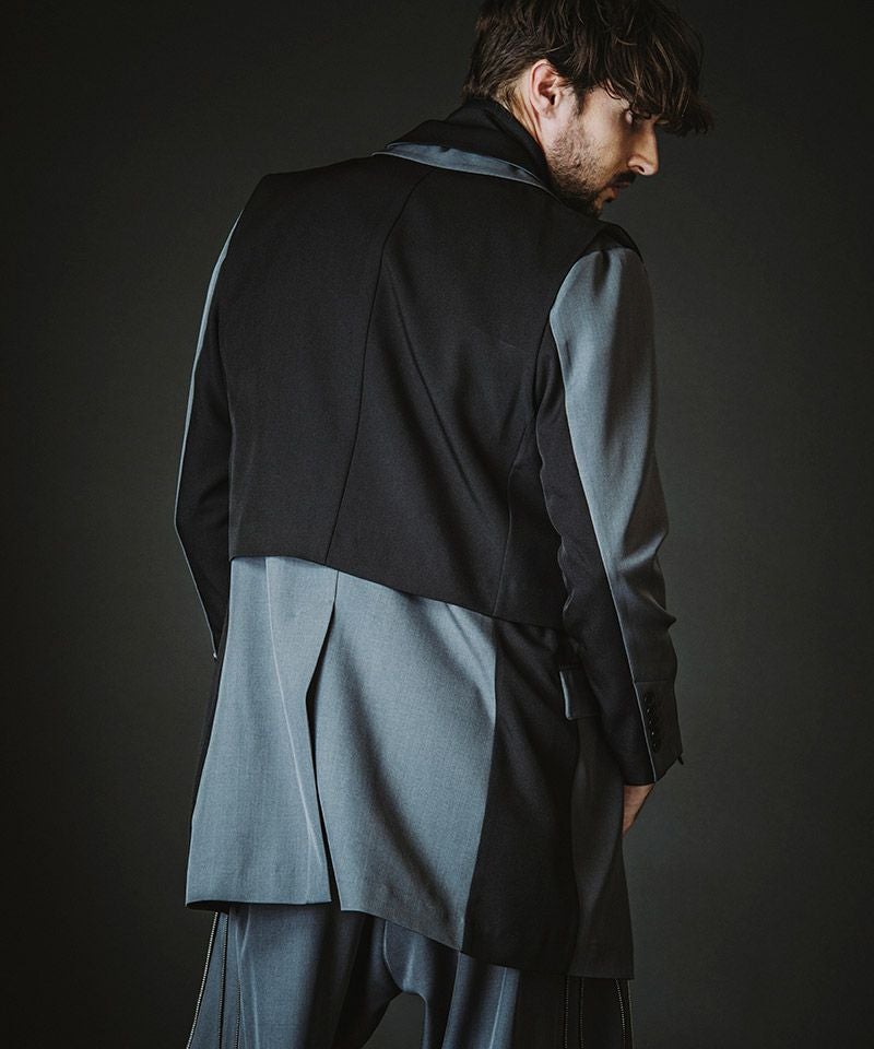 NO ID. ノーアイディー　ジャケット　ベスト　パンツ3ピースセット NO ID.(ノーアイディー)】ﾄﾞｯｷﾝｸﾞZIPﾁｪｽﾀｰJKT ジャケット(458006-396J