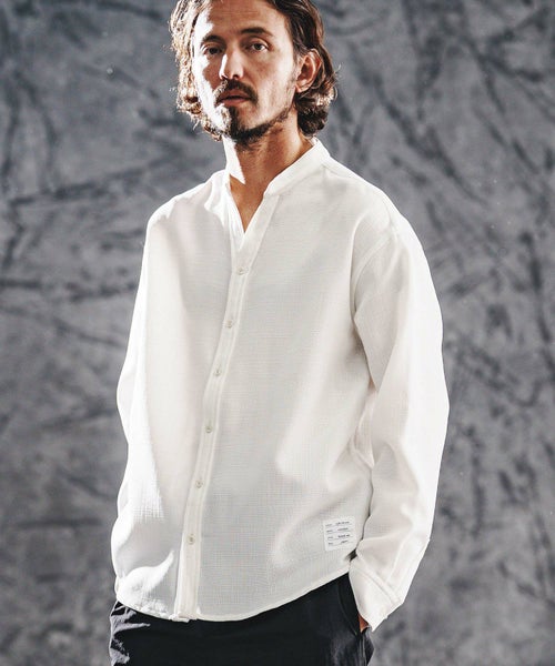 wjk reluxe】linen like V neck LS shirts シャツ(WR26S-15) | CAMBIO 
