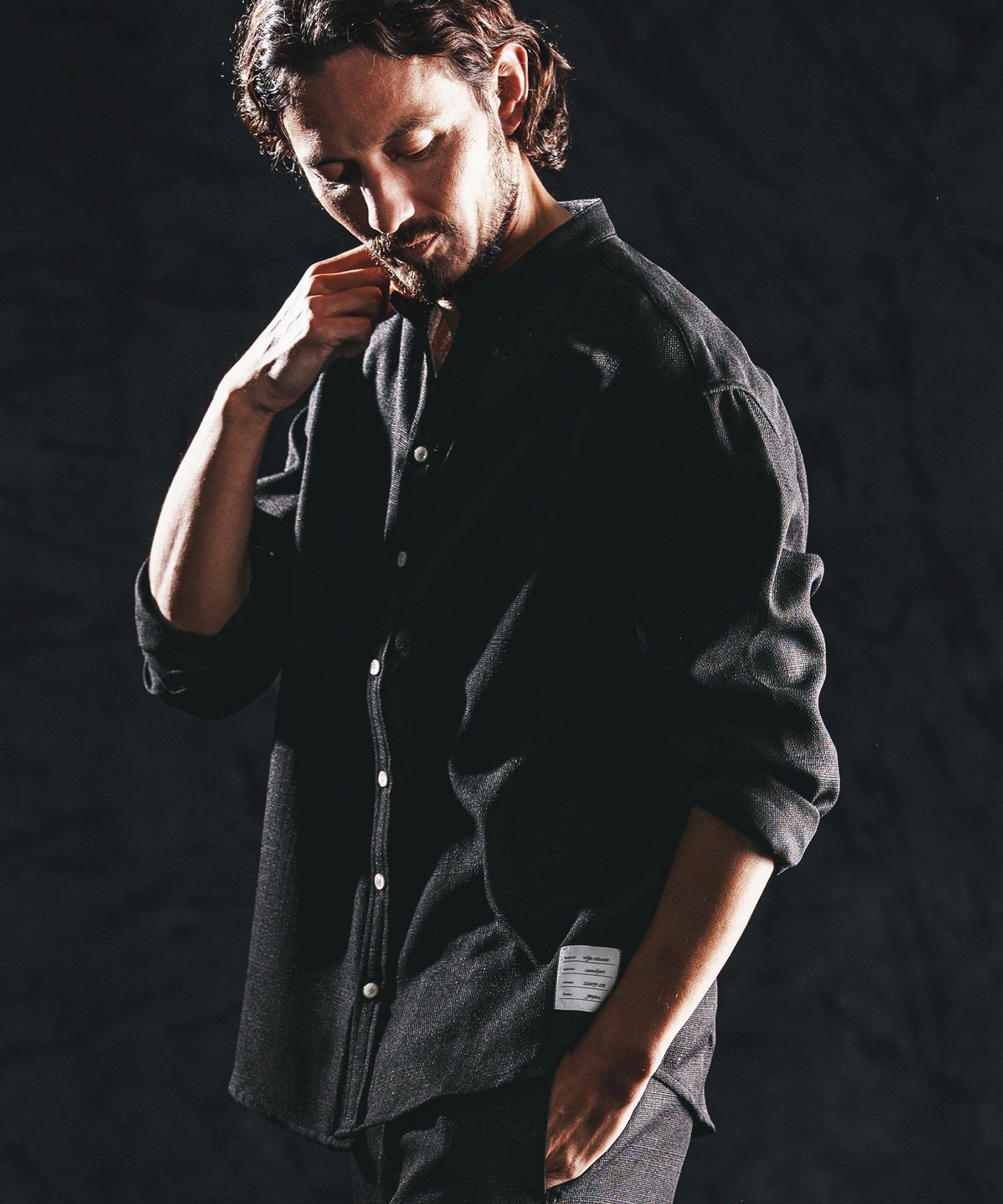 wjk reluxe】linen like V neck LS shirts シャツ(WR26S-15) | CAMBIO
