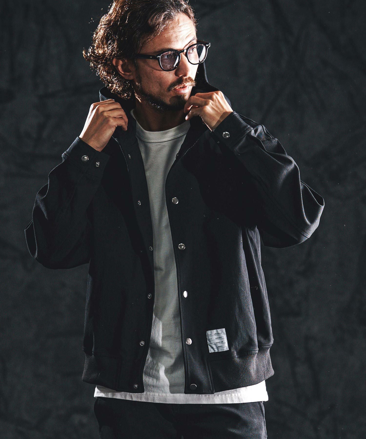 ベリーグッドマン hidex icontact 白　パーカー wjk reluxe】【予約販売5月上旬～中旬入荷】stretch dot button parka