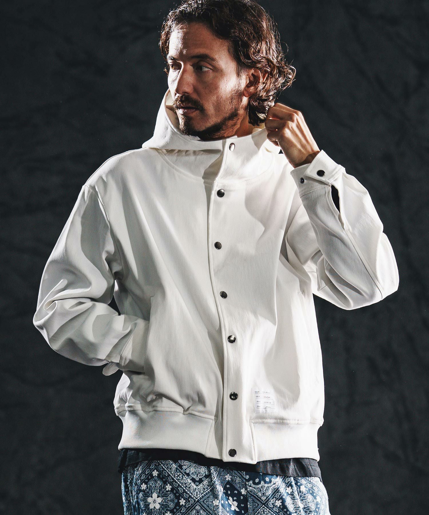 wjk reluxe】stretch dot button parka ドットボタンパーカー(WR26S-09