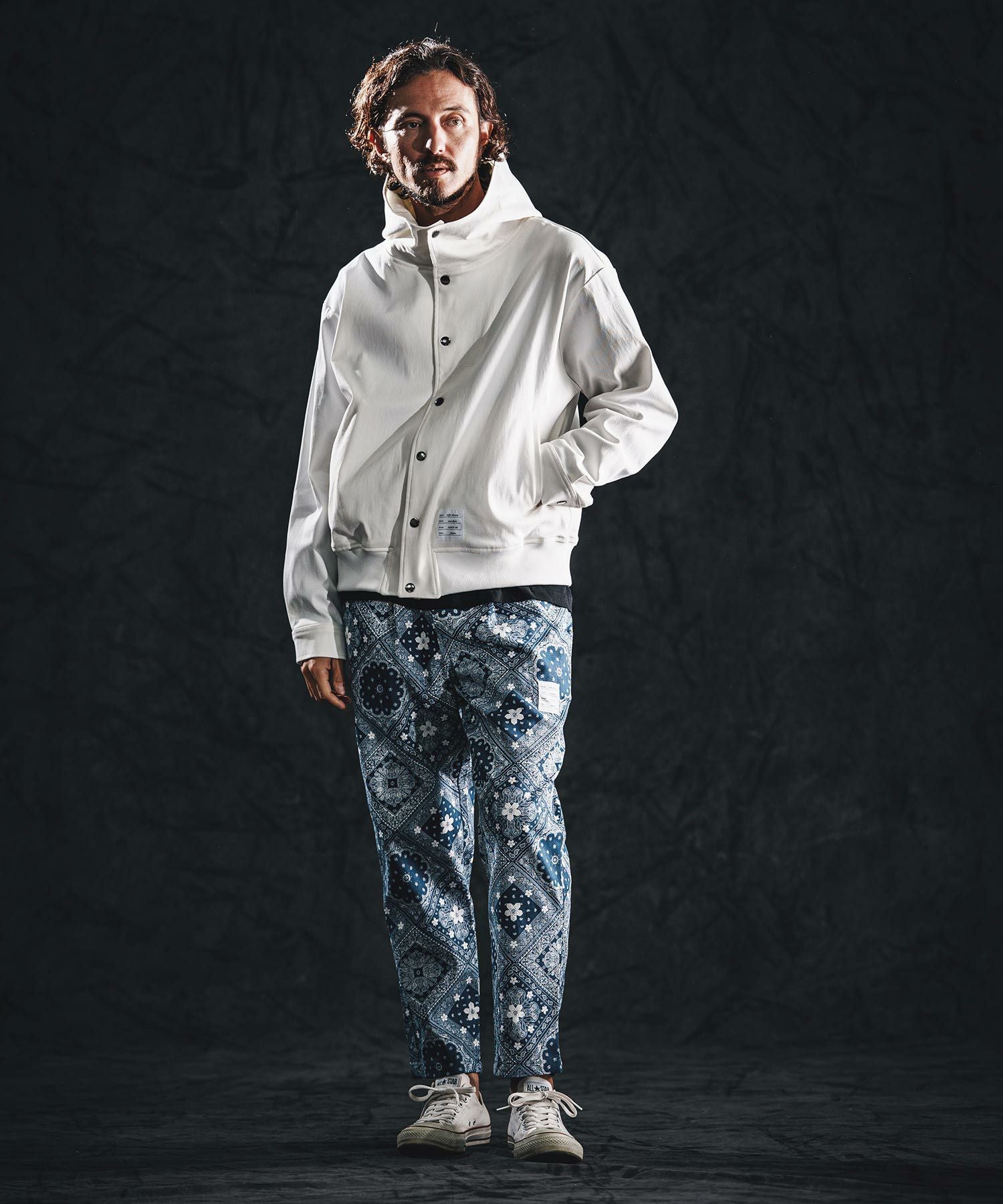 wjk reluxe】stretch dot button parka ドットボタンパーカー(WR26S-09