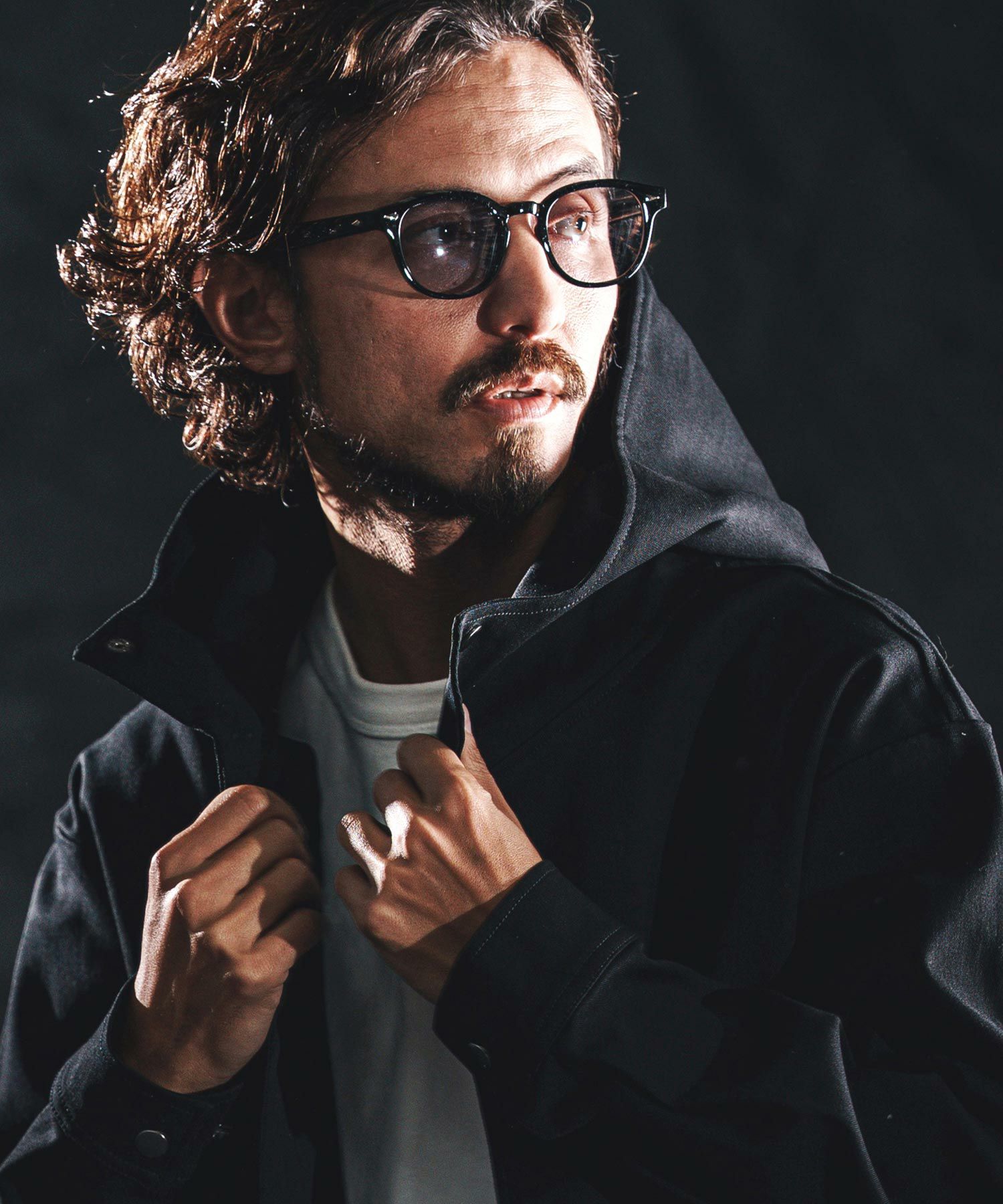 wjk reluxe】stretch dot button parka ドットボタンパーカー(WR26S-09