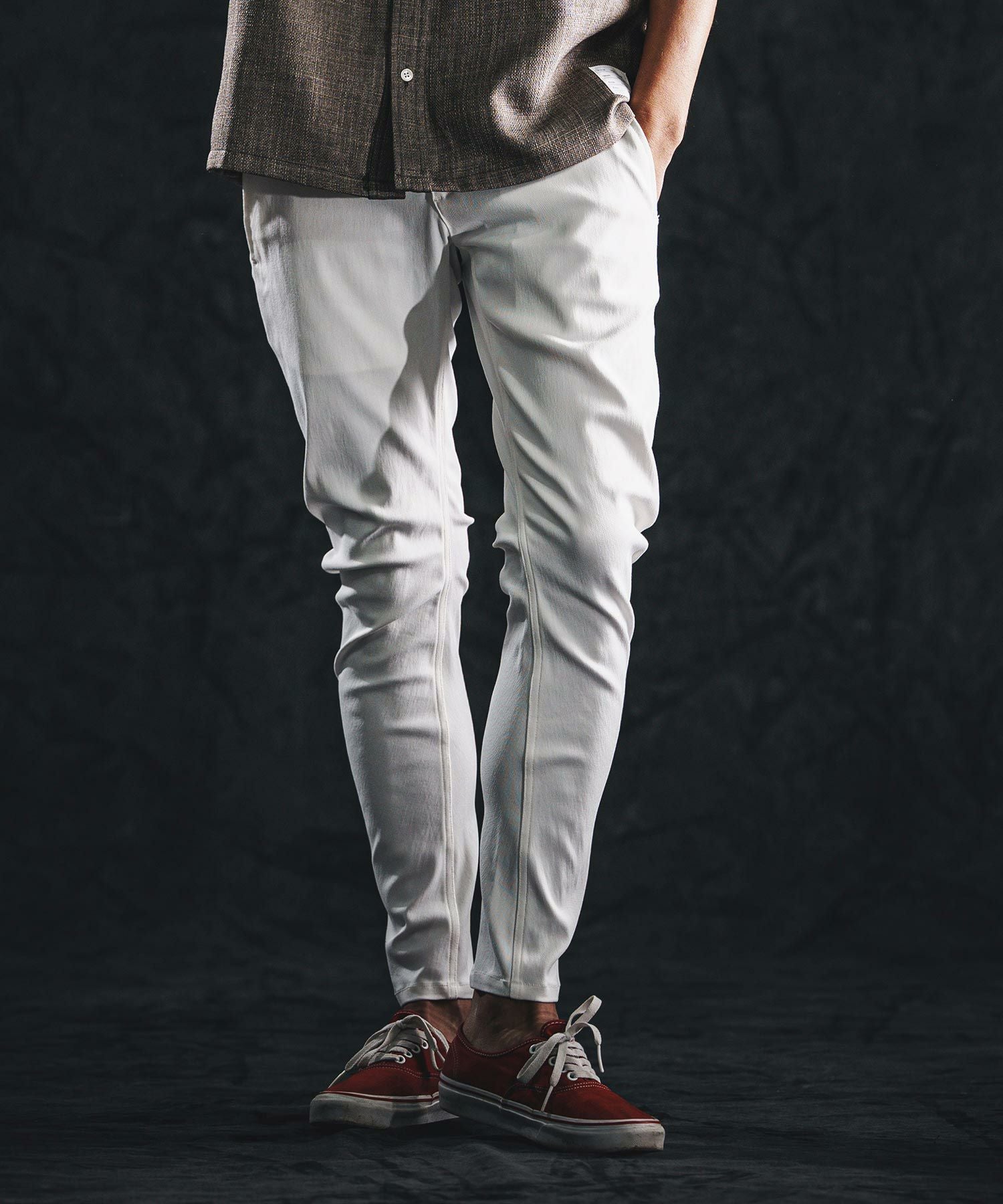 wjk reluxe】stretch banana silhouette pants バナナシルエットパンツ