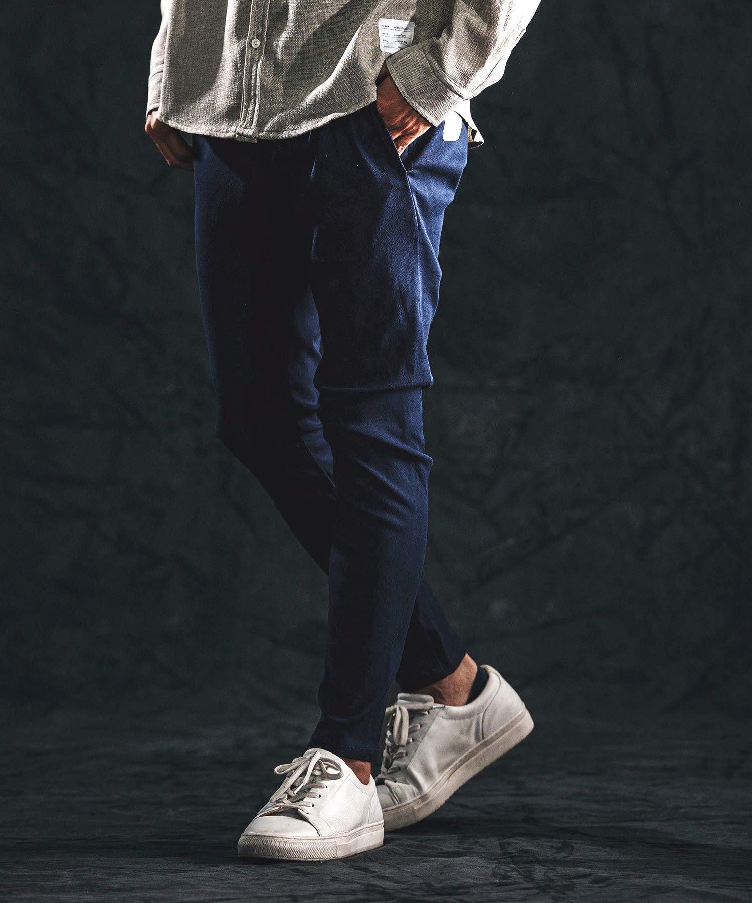 wjk reluxe】stretch banana silhouette pants バナナシルエットパンツ